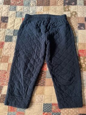 Cabbage and Roses Navy Cotton Quilted Cropped High Waisted Sweatpants